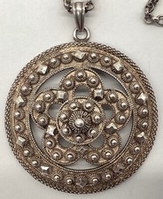 Grande 835er Ciondolo Argento + Collana Stile Liberty Gioielli Costume? Antico