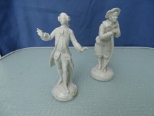 COPPIA ANTICHE STATUETTE NAPOLETANE PORCELLANA DI CAPODIMONTE-NAPOLI PIENO '800