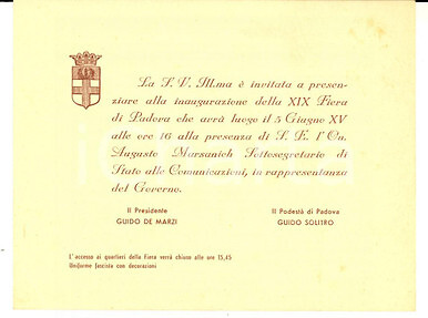 1937 fiera padova invito - 1937,