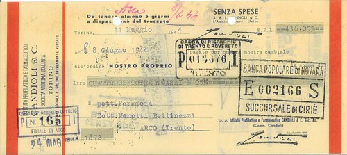 Cambiale intestata candioli - cambiale,