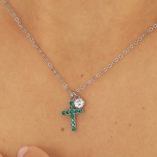 Collana Croce Verde Ragazza