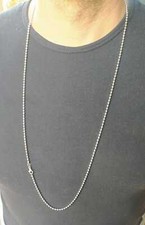 COLLANA DA UOMO IN ARGENTO 925 RODIATA IN ORO BIANCO 18 KT LUNGHEZZA 80 CM