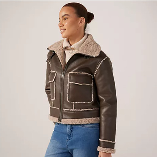 Only shearling biker jacket - biker,