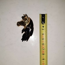 SPILLA TESTA DI CAVALLO ORO E NERO METALLO VINTAGE anche idea regalo !