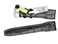 Alligatore Cinturino Orologio Adatto per IWC 21mm Nero Deutscher Hersteller / 71