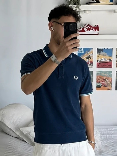 Polo fred perry blu - xl,