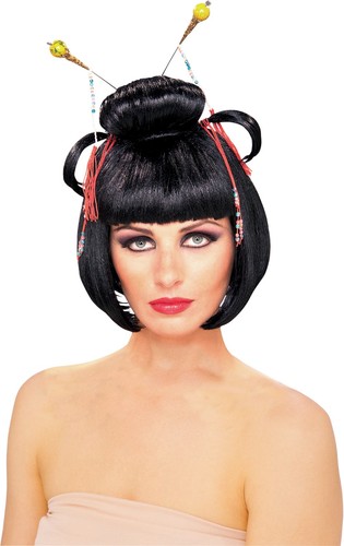 Parrucca donna asiatica nera