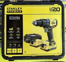 TRAPANO AVVITATORE A PERCUSSIONE BRUSHLESS V20 STANLEY FATMAX 18V COMPLETO ✅