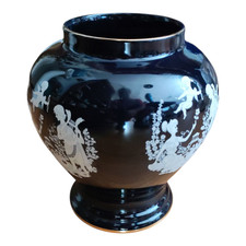 Vaso Verrocchio ceramica M Florence vintage anni 70/80 nero portafiori calice