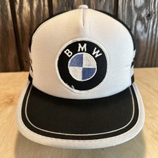 Cappello camionista BMW vintage logo toppa 3 strisce tre anni 80 nero grigio giovane una rete