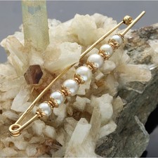 SPILLA VINTAGE CON PERLE IN