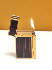 Accendino Dupont Gatsby lacca effetto legno doppia fiamma perfetto funzionante