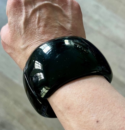 Bracciale vintage nero lucite - vintage,