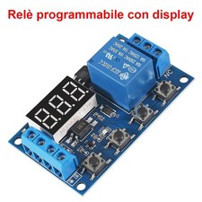 Modulo Temporizzatore 6-30V programmabile con display timer relè relay - ITALIA