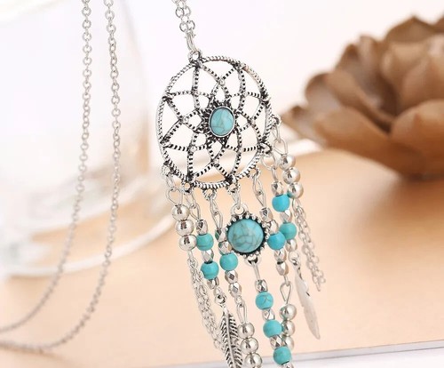Collana strega wicca piuma