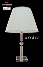 Lampada da Tavolo Elegante grande cristallo fiore 1 luce riporti cromo