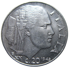 ITALY. 20 CENTESIMI, 1942 R