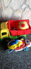 Lotto giocattoli vari : 1 Camioncino Ribaltabile, Una Moto In Plastica, Palla.