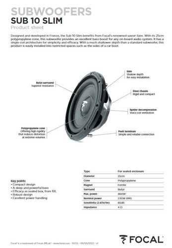 Focal sub slim - sub, 25