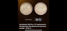 SAN MARINO MONETA COMMEMORATIVA 500 LIRE SEMINATORE 1976 ARGENTO