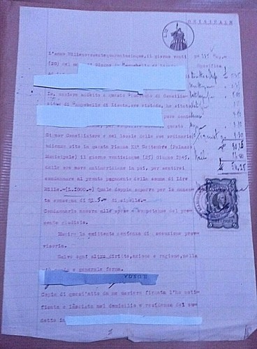 1945 carta bollata lire - carta,