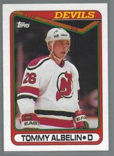 1990-91 Topps Devils Hockey Card #323 Tommy Albelin