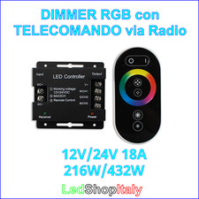 DIMMER Controller Varialuce RGB 12V/24V 18A Telecomando radio - alta potenza