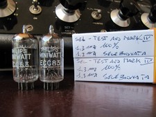 ECC83 12AX7  Philips   2 valvole  usate  selezionate selected