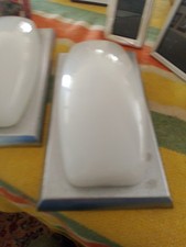 Coppia Di  Aplich Vintage Vetro Bombato E Acciaio