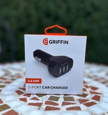 GRIFFIN - 4.8A - Caricabatteria da auto 3 porte - Nero - Nuovo/Confezionato - GP-008-BLK