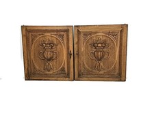 Pair Antique Hand Carved wood