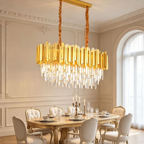 Lampada rotonda oro - lampada, cristallo