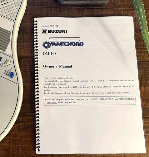 Omnichord 108 manuale - om-108,