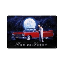 1959 Caillac Eldorado Moonlight Serenade Pin Up insegna vintage insegna in latta insegna