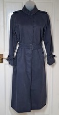 Trench coat donna Burberry blu navy anni 80 con cintura Mac taglia 8 lungo ottime condizioni