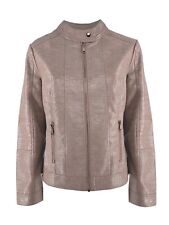 JOPHY & CO. Giacca Corta Donna Ecopelle con Tasche, Cerniere e Scollo  cod. 8820