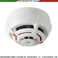 SEGNALATORE FUMO E TEMPERATURA ANTINCENDIO RELÈ 1 A 12/24 VCC USCITA PORTE REI