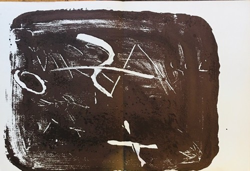 Tapies lithographie originale - tapies,