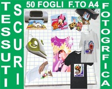 50 FOGLI A4 170 GR CARTA TRANSFER U.S.A. FOTOGRAFICA TESSUTI SCURI STAMPA LASER