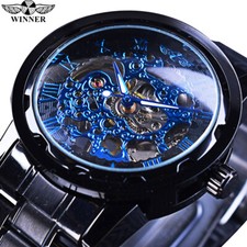 T-WINNER Orologio Uomo Scheletro Acciaio Inox Automatico Meccanico Orologio da Polso