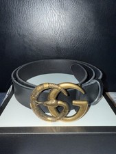 Cintura Gucci Snake GG Marmont in pelle nera 95/40, nuova con etichette e rcpt - vendita al dettaglio $650