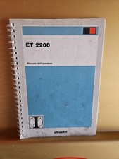 Olivetti ET 2200 Manuale Dell'operatore Edz Originale 1988 Italia 