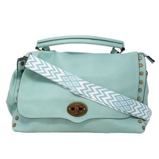 Borsa verde acqua a mano da donna lavoro ufficio con tracolla porta documenti