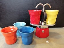Bialetti Set Caffettiera Mini Express Rossa 2 tazze+5 Bicchieri Stropicciati
