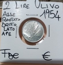 2Lire Ulivo 1954(3) FDC Asse    Ruotato Al Dritto Lato Ape Molto Rara Cmp Subito