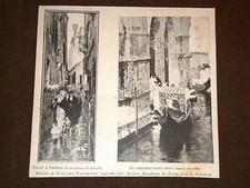 Venezia Calle e Partenza degli sposi Quadri di Favretto