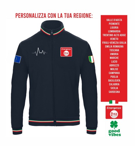 Felpa tricolore emergenza 112 - tricolore,