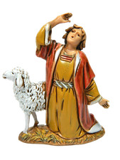 Pastore Meravigliato in Ginocchio  Landi Moranduzzo Cm 6,5 - Pastori Presepe