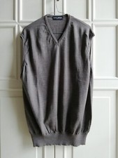 Gilet uomo Il Granchio lana merino extrafine marrone Made in Italy XL maglione