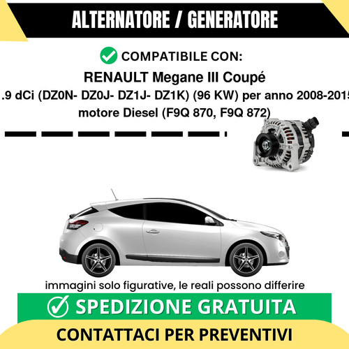 Alternatore renault megane iii - alternatore,